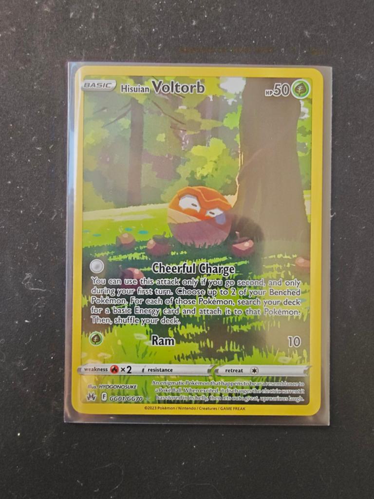 Hisuian Voltorb Pokémon Kaart G001/GG70, Ophalen of Verzenden, Zo goed als nieuw, Losse kaart