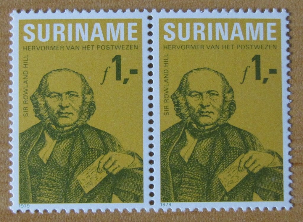 Rep-Suriname 185 paartje h Sir Rowland Hill., Verzenden, Postfris