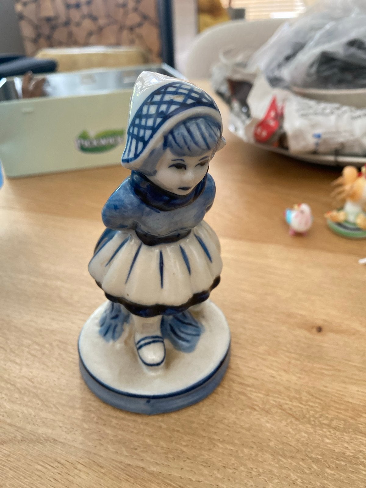 Delfts Blauw beeldje Hollands meisje, Ophalen of Verzenden