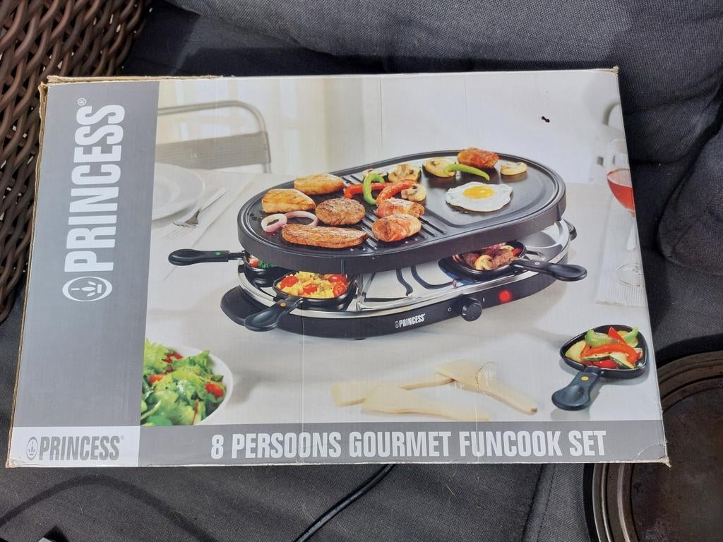 Princess 8-persoons Gourmet FunCook Set, Witgoed en Apparatuur, Gourmetstellen, Ophalen of Verzenden, Gebruikt, 8 personen of meer