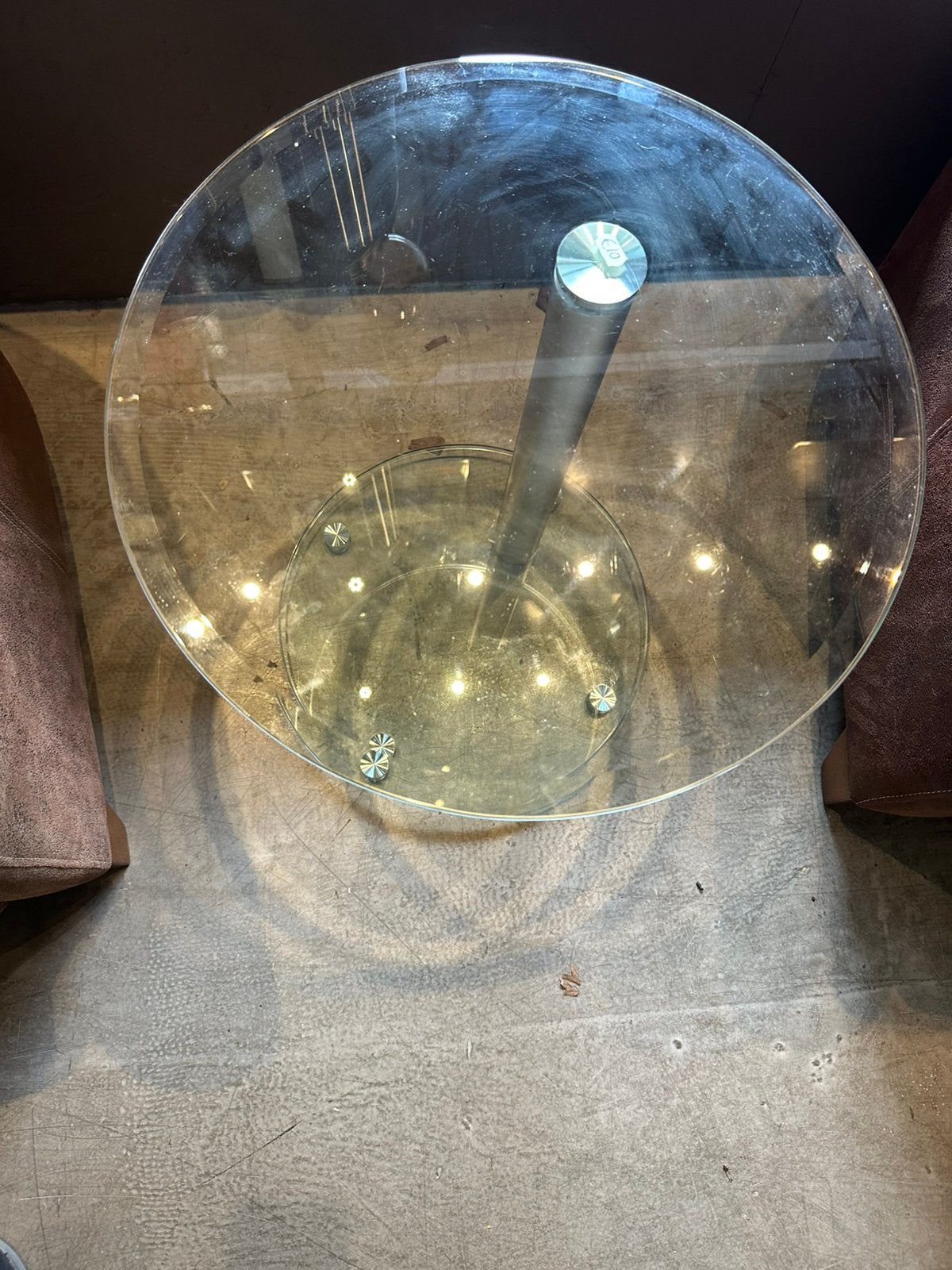 Ronde bijzettafeltje glas, 45 tot 60 cm, Minder dan 55 cm, Rond, Ophalen of Verzenden