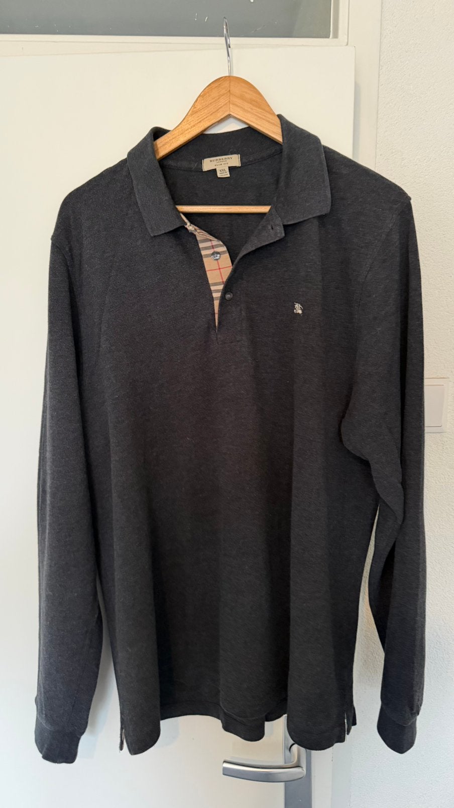Burberry heren trui polo grijs xxl, Ophalen of Verzenden, Zo goed als nieuw, Overige maten, Grijs