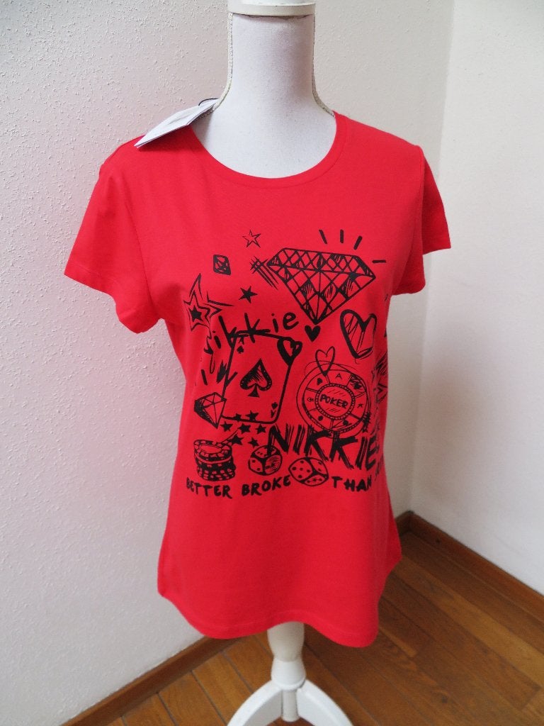 V45 NIKKIE nieuw met kaartje shirt rood maat 38, Maat 38/40 (M), Nieuw, Ophalen of Verzenden, Rood