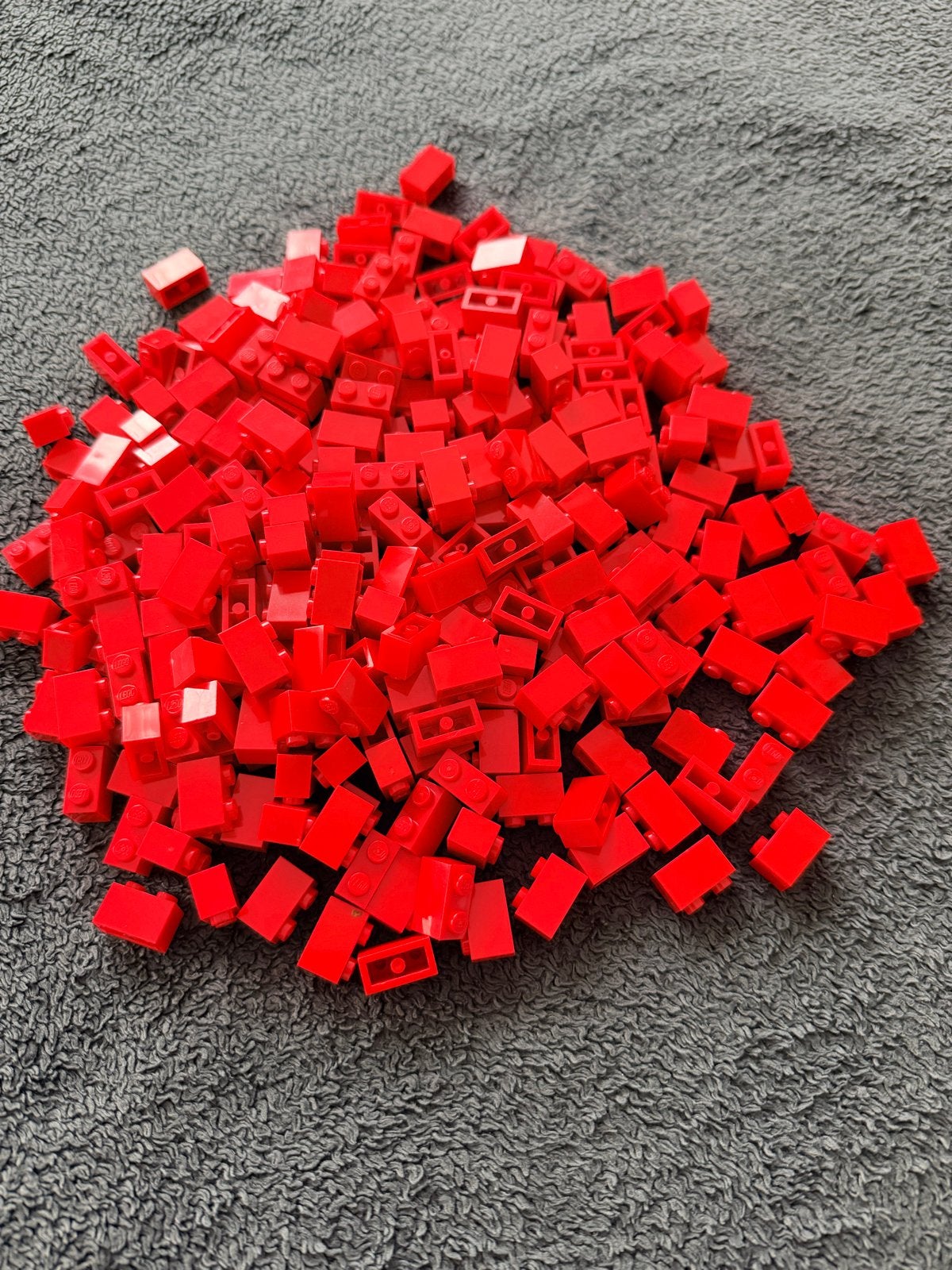 Lego, 279 rode 1x2 bouwstenen, Ophalen of Verzenden, Gebruikt