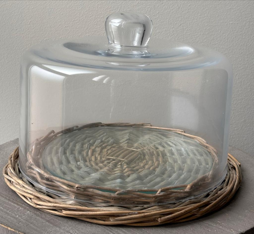 Glazen stolp voor taart of decoratie, 14 cm hoog, Ophalen, Gebruikt