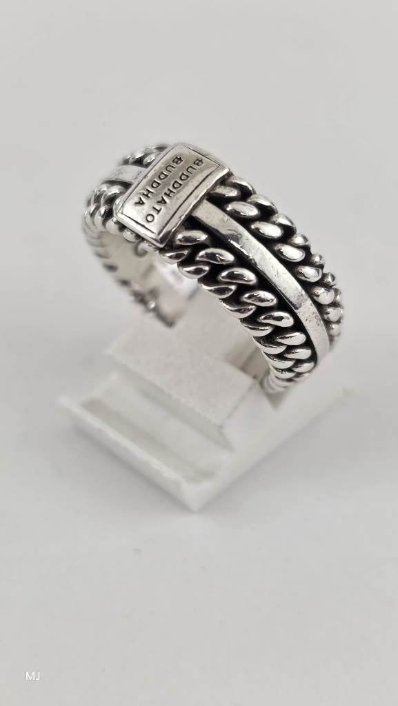 Zilveren Buddha to Buddha ring                          Z175, 18 tot 19, Gebruikt, ., Ophalen of Verzenden