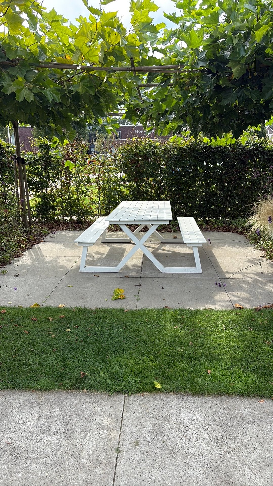 Aluminium picknickbank, Tuin en Terras, Ophalen, Zo goed als nieuw, Rechthoekig, Aluminium