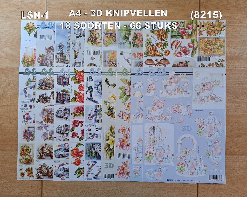 29...A4-3D KNIPVELLEN LE SUH - 84 SOORTEN - 359 VELLEN, Ophalen of Verzenden, Nieuw, Meerdere plaatjes