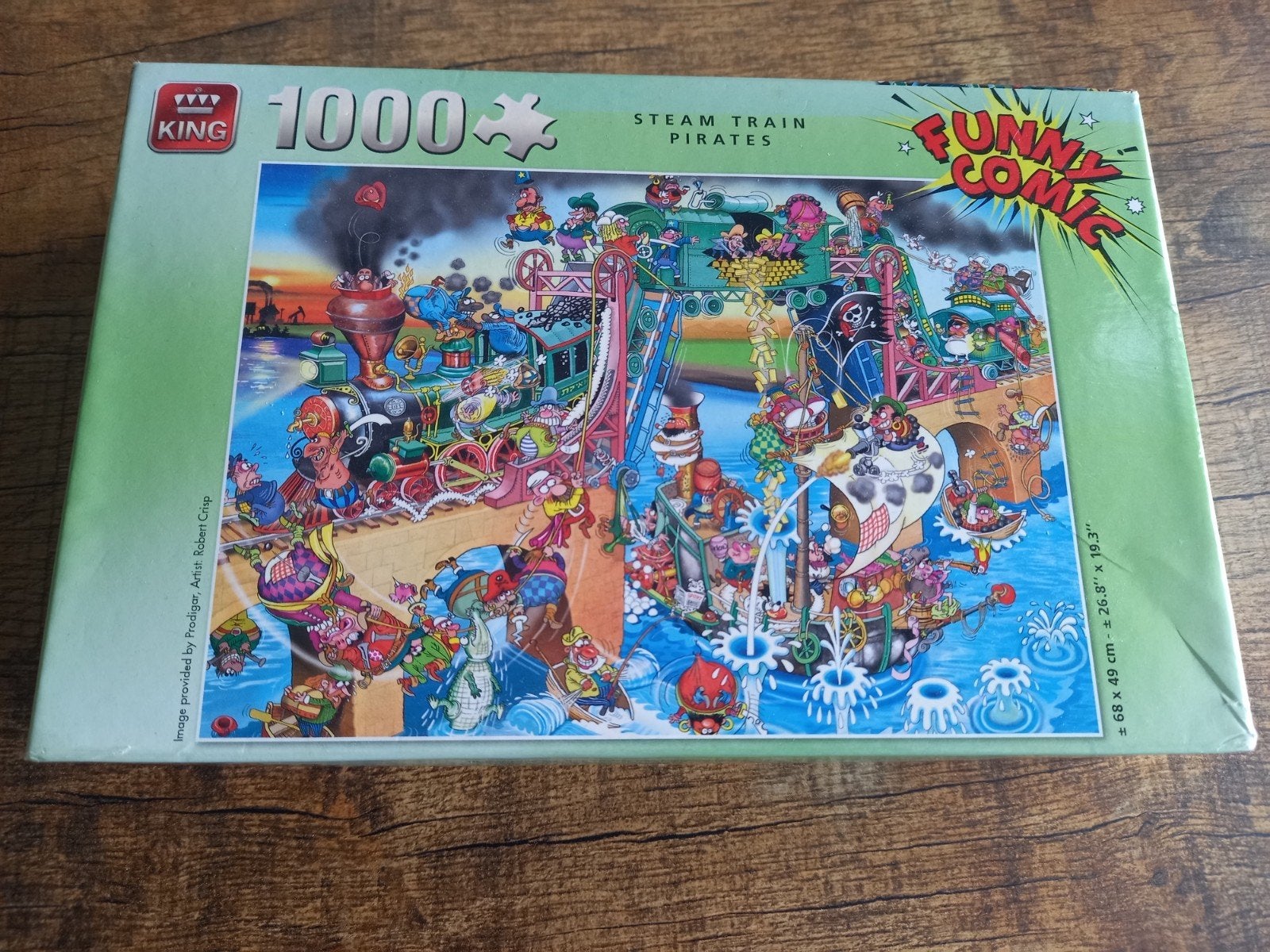 King legpuzzel 1000 stukjes - stram train pirates, Ophalen, 500 t/m 1500 stukjes, Gebruikt, Legpuzzel