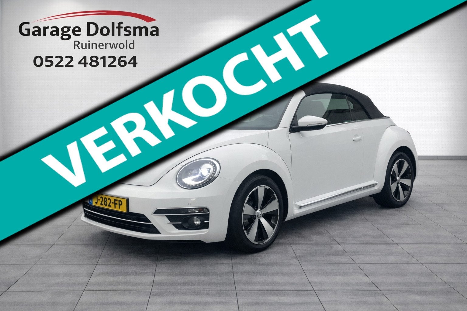 Volkswagen Beetle Cabriolet 1.4 TSI -Camera-Navi-Carplay-, Auto's, Volkswagen, Stof, Gebruikt, 4 stoelen, Wit