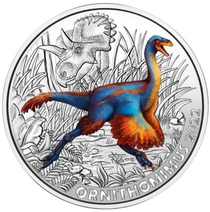 De € 3,00 munt OOSTENRIJK 2022 "Ornithomimus" in unc., Ophalen of Verzenden, Oostenrijk, 2 euro