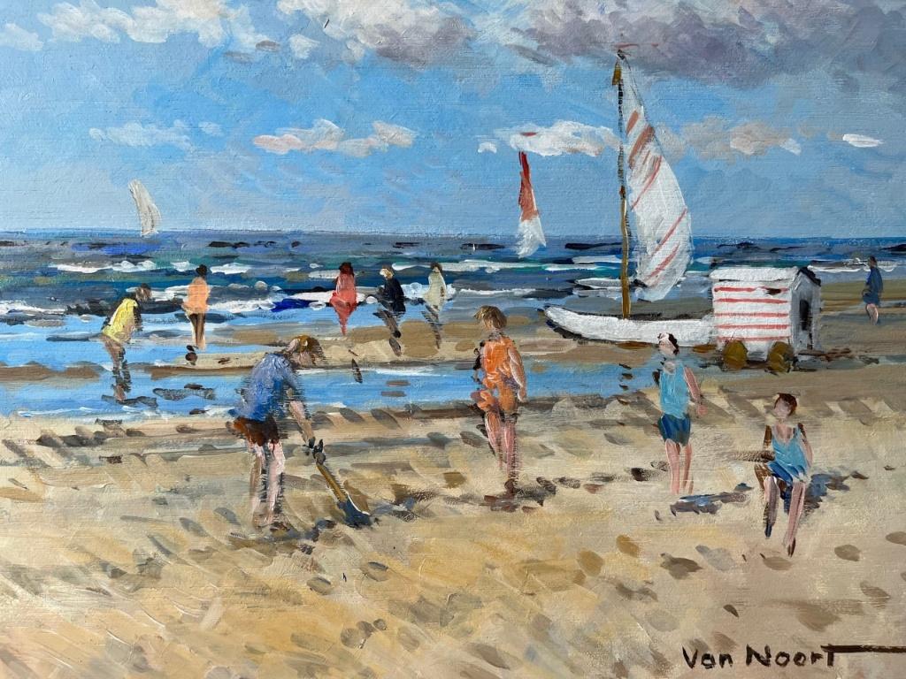 Van Noort, 's zomerse strandvoorstelling, Antiek en Kunst, Ophalen