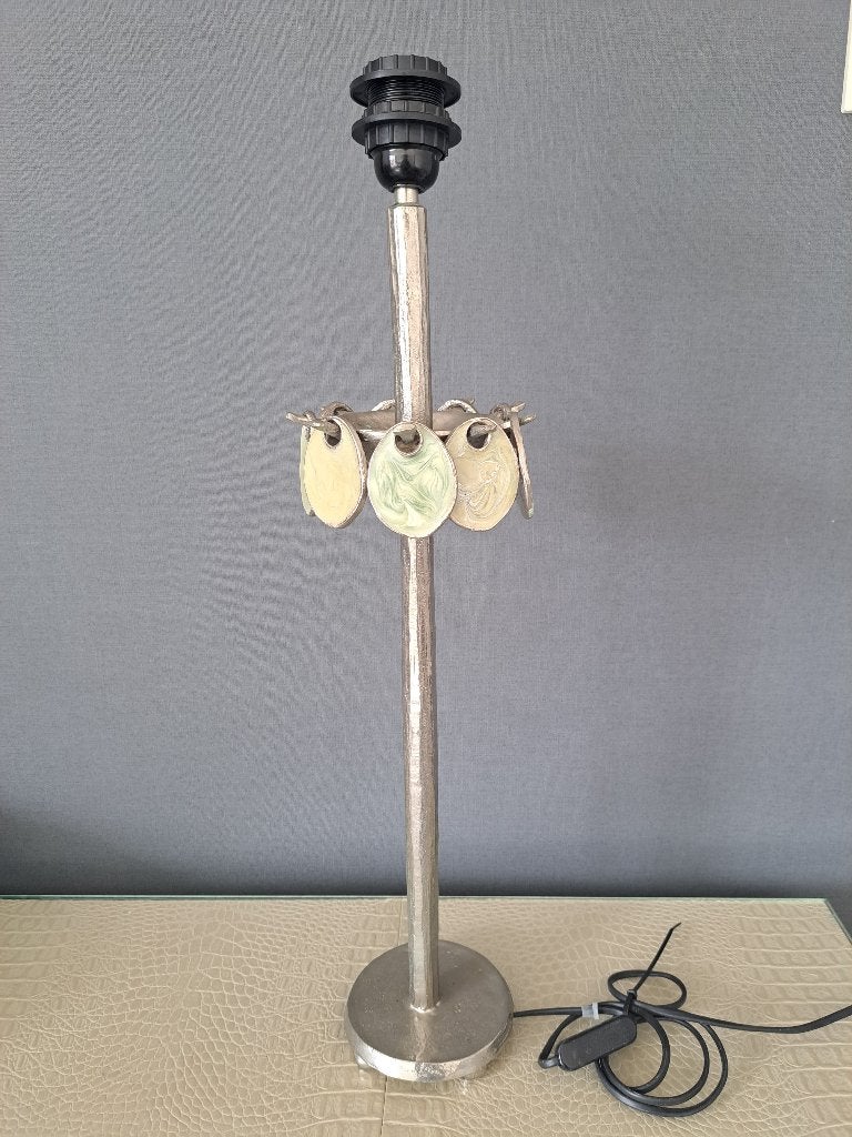 Zeldzame vintage design tafellamp van Nicolas de Waël, Huis en Inrichting, Overige merken, 61 cm, Metaal, Handgemaakt