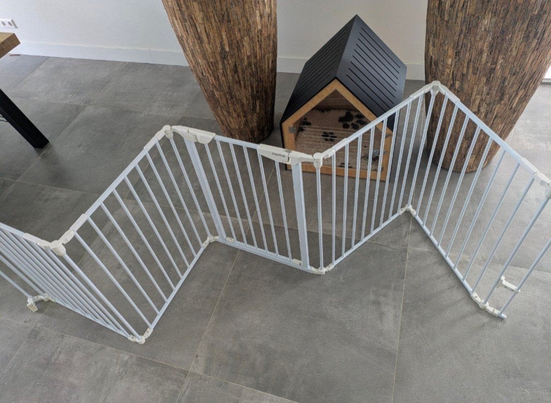 Noma 5-delig Veiligheidshek Wit - Multifunctioneel, Kinderen en Baby's, Traphekjes, Ophalen, Nieuw, Metaal of IJzer, 115 cm of meer