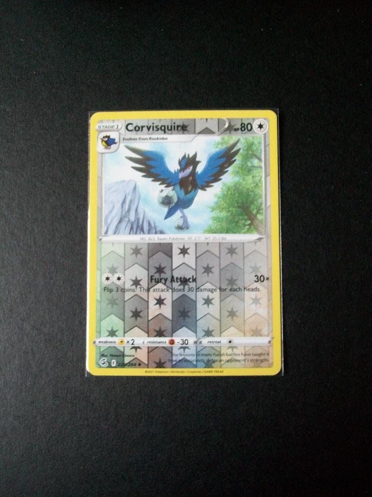 1512. Nieuwe Pokemon Kaart holofoil CORVISQUIRE   (220/264), Verzenden, Nieuw, Losse kaart, Foil