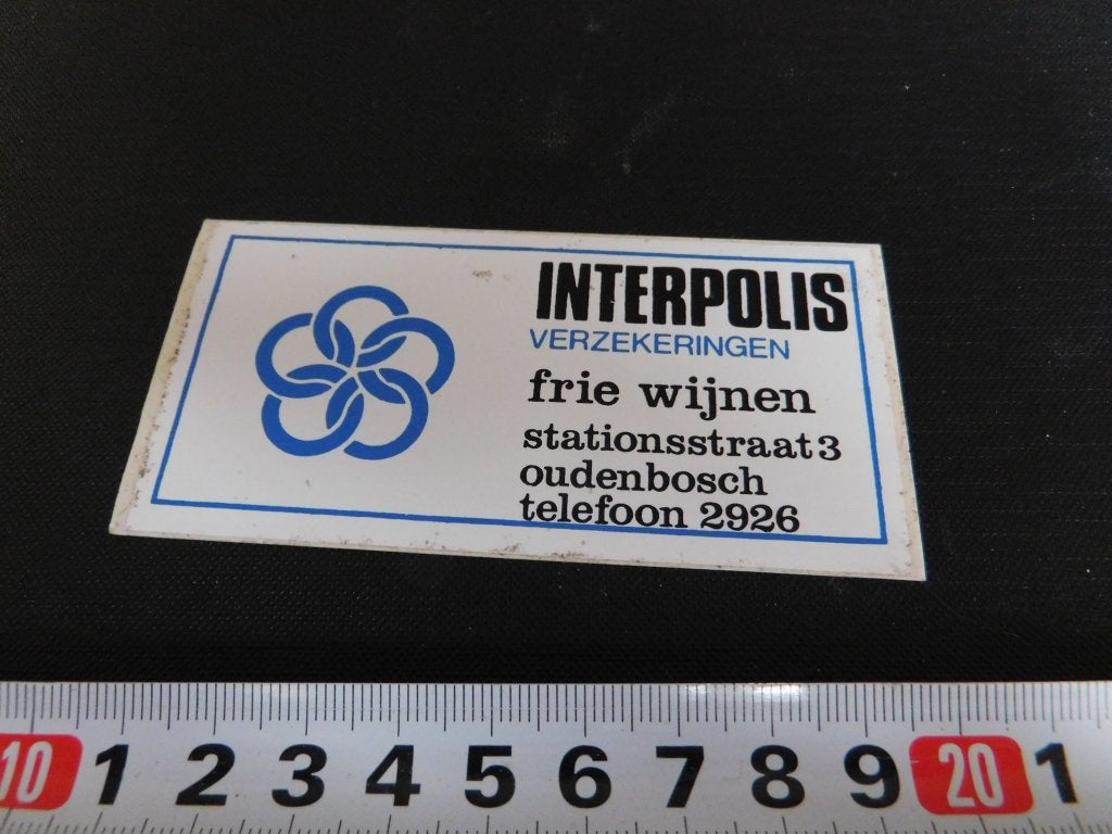 sticker Oudenbosch FRIE WIJEN  INTERPOLIS verzekeringen, Ophalen of Verzenden, Zo goed als nieuw