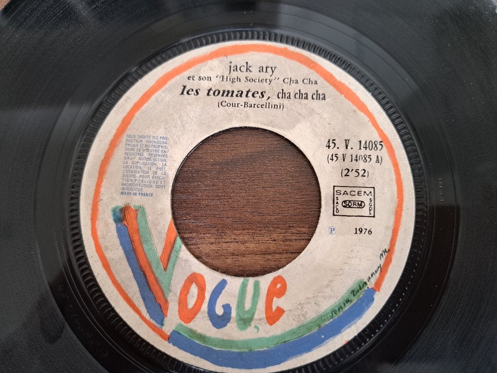 Jack Ary Et Son "High Society" Cha Cha - Les Tomates, 7 inch, Ophalen of Verzenden, Zo goed als nieuw, Pop