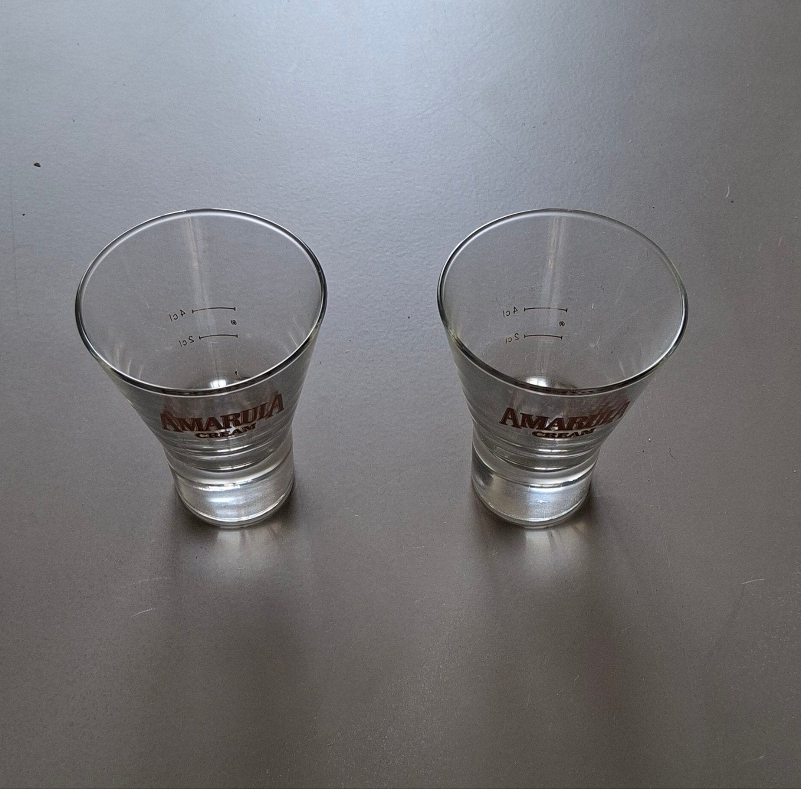 2 Amarula Cream shotglaasjes, Huis en Inrichting, Ophalen, Zo goed als nieuw, Overige merken, Glas