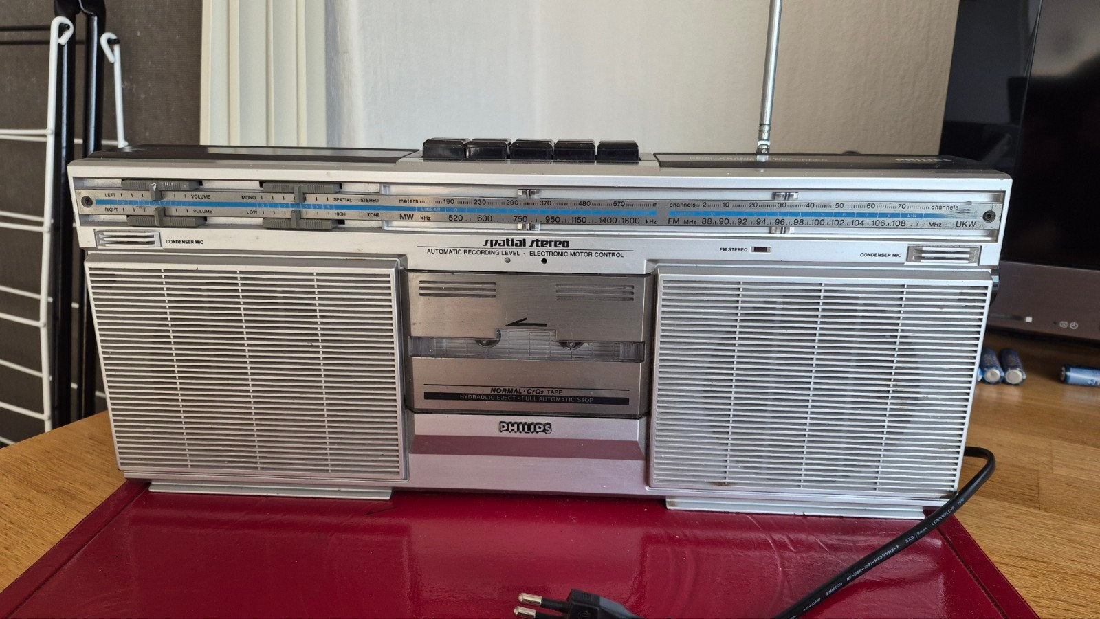 Te koop Philips vintage radio met cassetterecorder., Ophalen of Verzenden, Philips