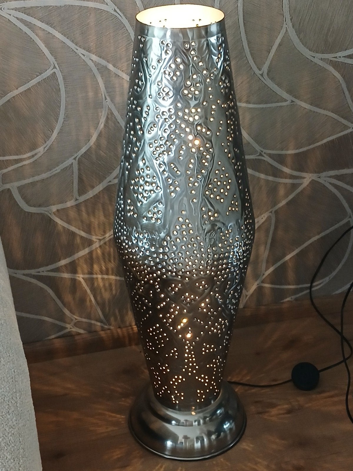 Oosterse vloerlamp, gaatjespatroon - sfeervolle verlichtin, Ophalen, Oosters, Sfeervol, Modern, 100 tot 150 cm, E27 (groot)