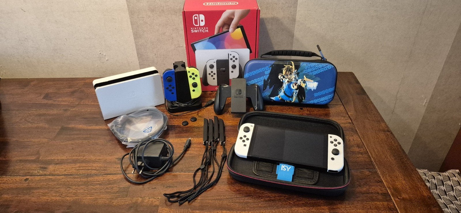 Nintendo Switch Oled met extra joycons, Spelcomputers en Games, Spelcomputers | Nintendo Switch, Ophalen of Verzenden, Zo goed als nieuw