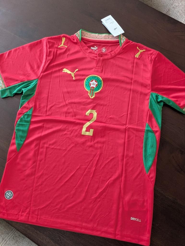 Marokko Thuisshirt Hakimi #2 - Maten L & XL beschikbaar, Sport en Fitness, Voetbal, Maat L, Ophalen of Verzenden, Nieuw, Shirt