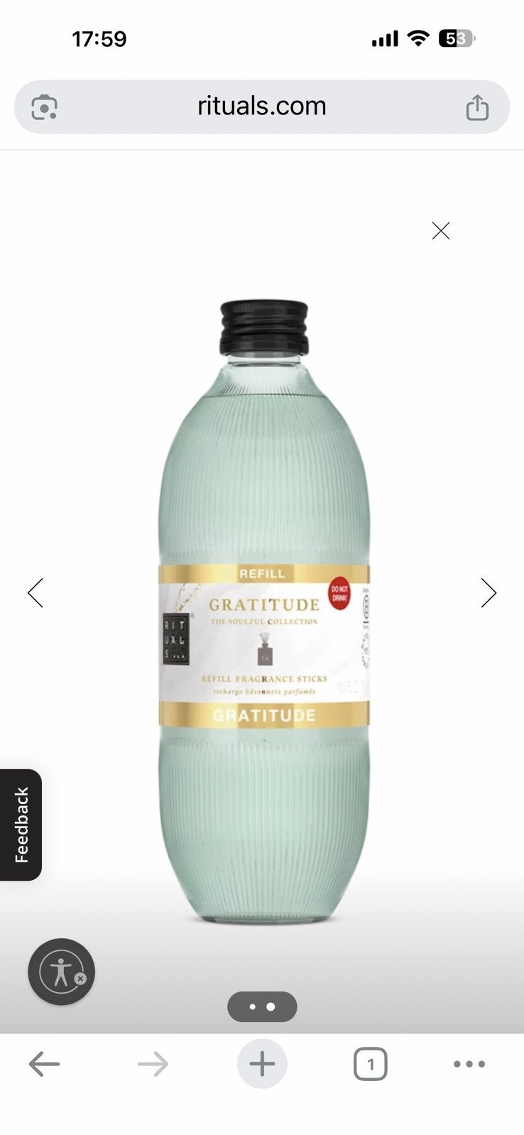 Rituals Refill Fragrance sticks Gratitude  500 ML, Ophalen of Verzenden, Nieuw