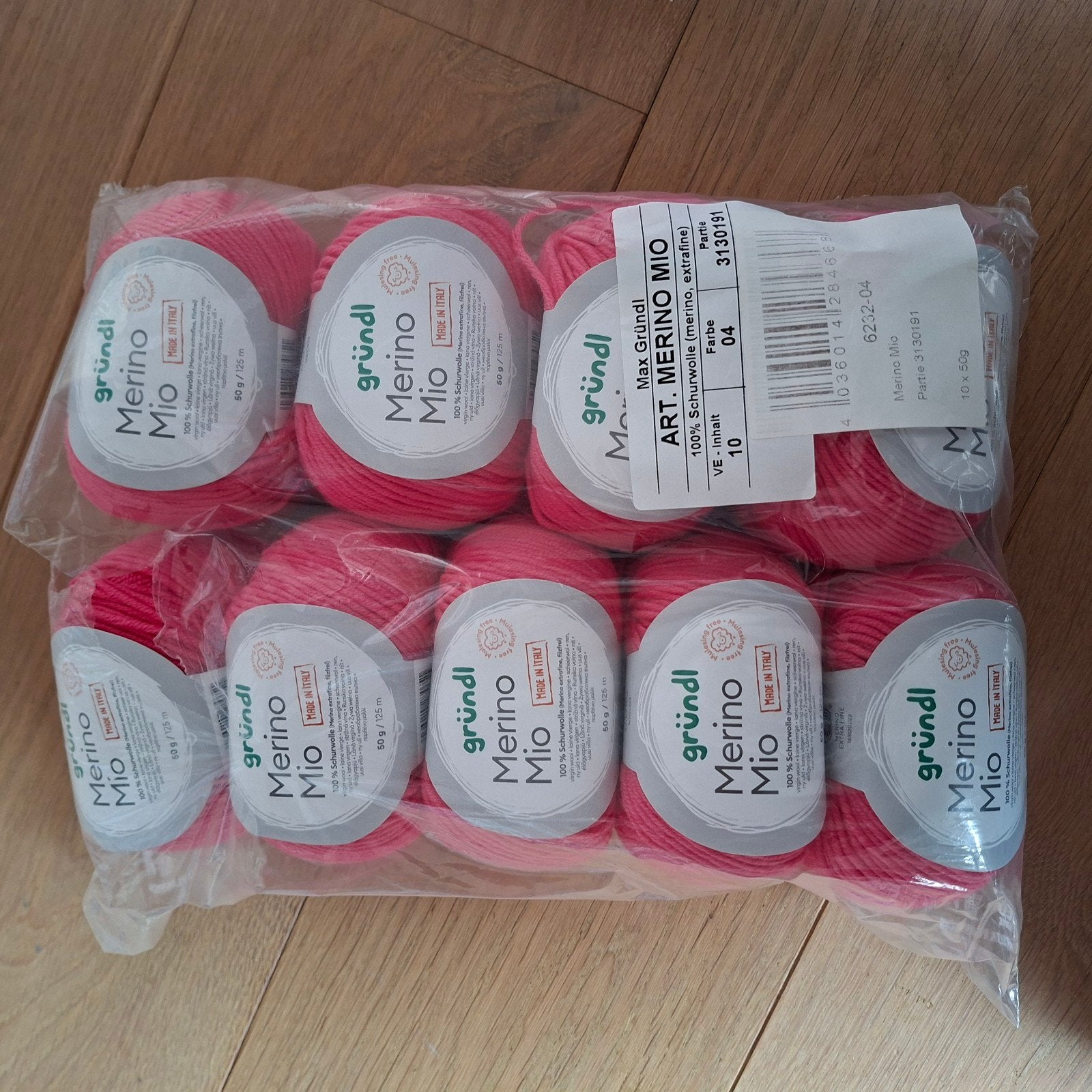 Gründl Merino Mio Wol - 9 bollen roze merinowol, Hobby en Vrije tijd, Breien en Haken, Ophalen of Verzenden, Nieuw, Breien of Haken