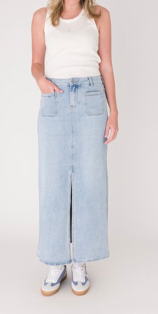Geisha jeans rok maat L, Maat 38/40 (M), Geisha, Blauw, Ophalen of Verzenden