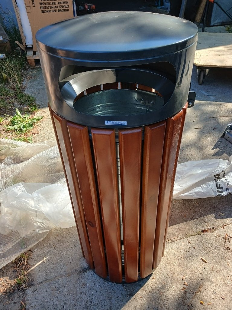 Rossignol Pro buiten afvalbak houtlook, Ophalen, Nieuw, 40 liter of meer, 75 – 100