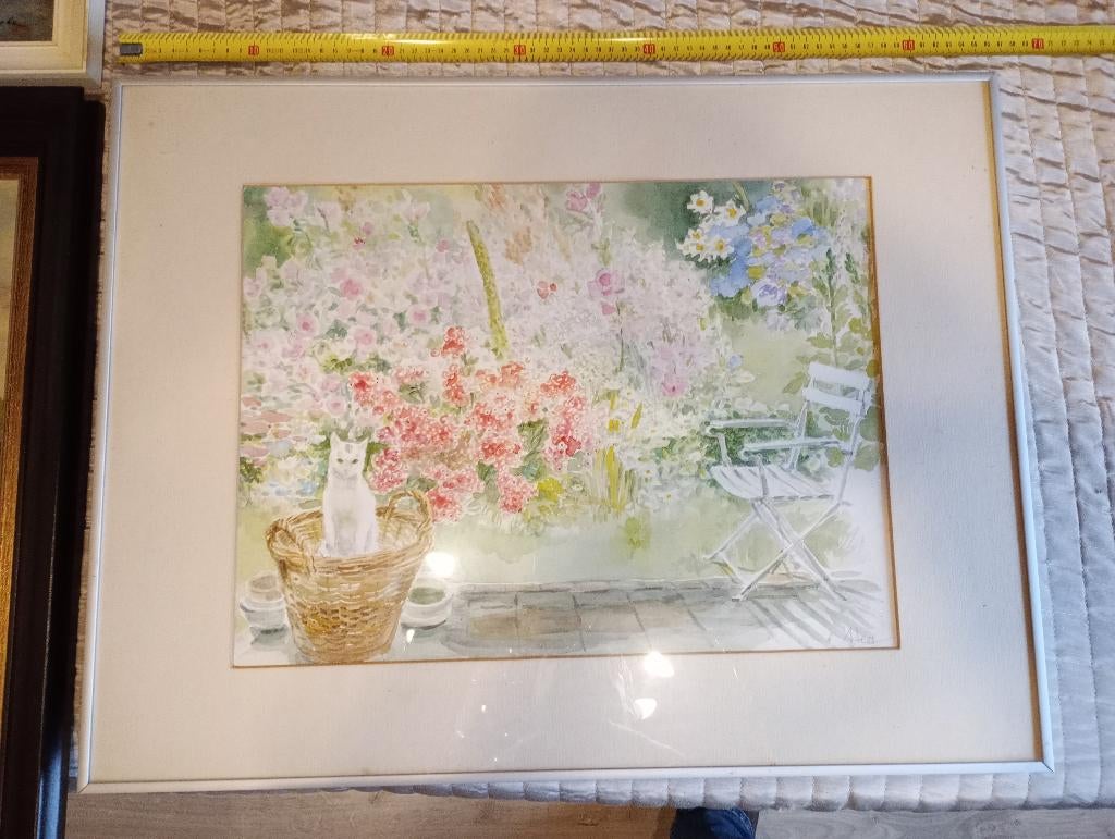 Twee aquarellen Anneke van Hees, Antiek en Kunst, Ophalen