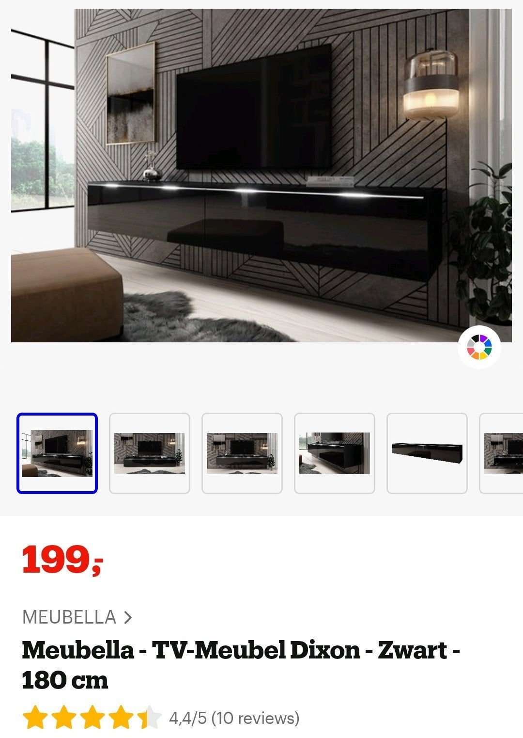 tv meubel zwevend zwart, Ophalen, Zo goed als nieuw, 25 tot 50 cm, Minder dan 100 cm