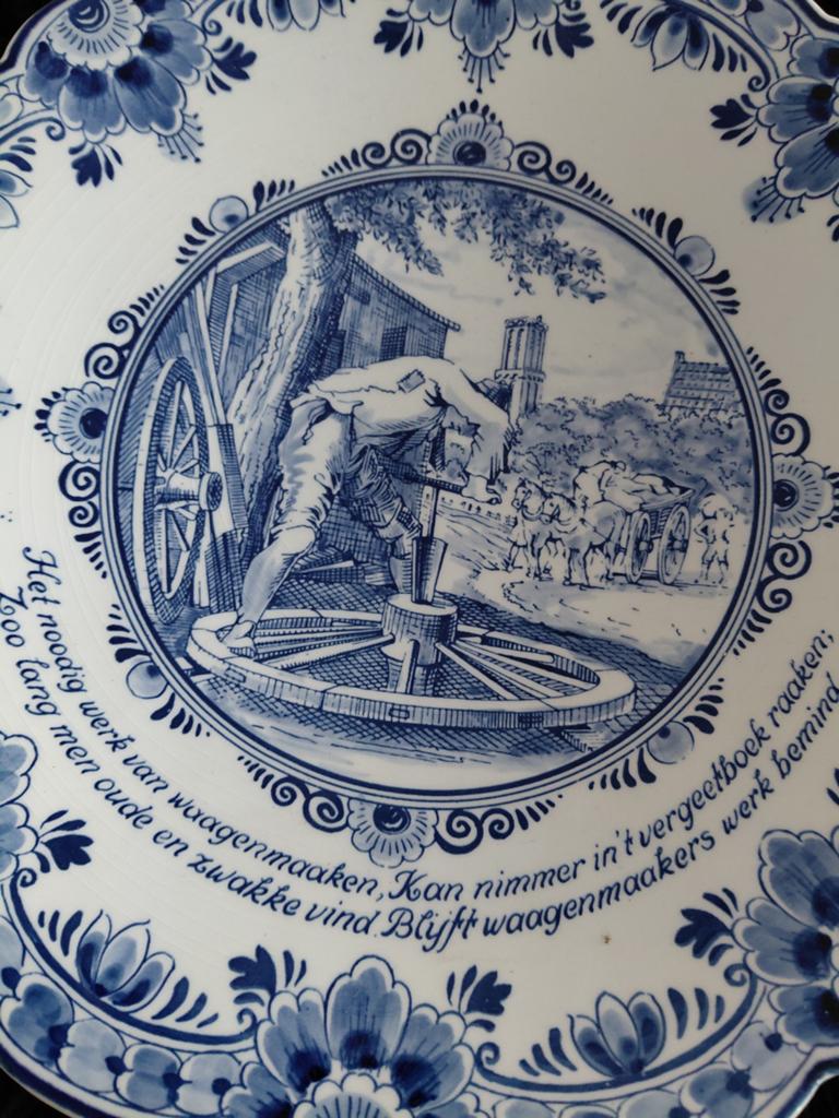 Delfts Blauw DAF Trucks Schoonhoven Wandbord, Antiek en Kunst, Ophalen of Verzenden