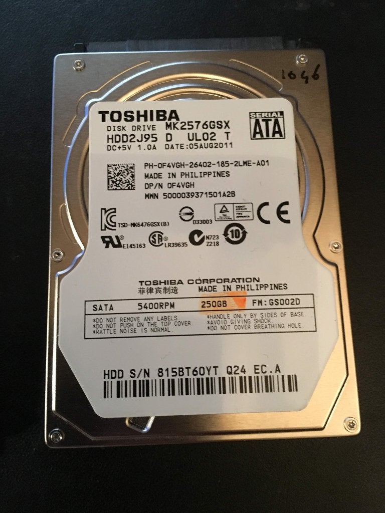 Toshiba MK2576GSX - 250GB [HDD-1046] 1-7, Ophalen of Verzenden, Gebruikt, Laptop