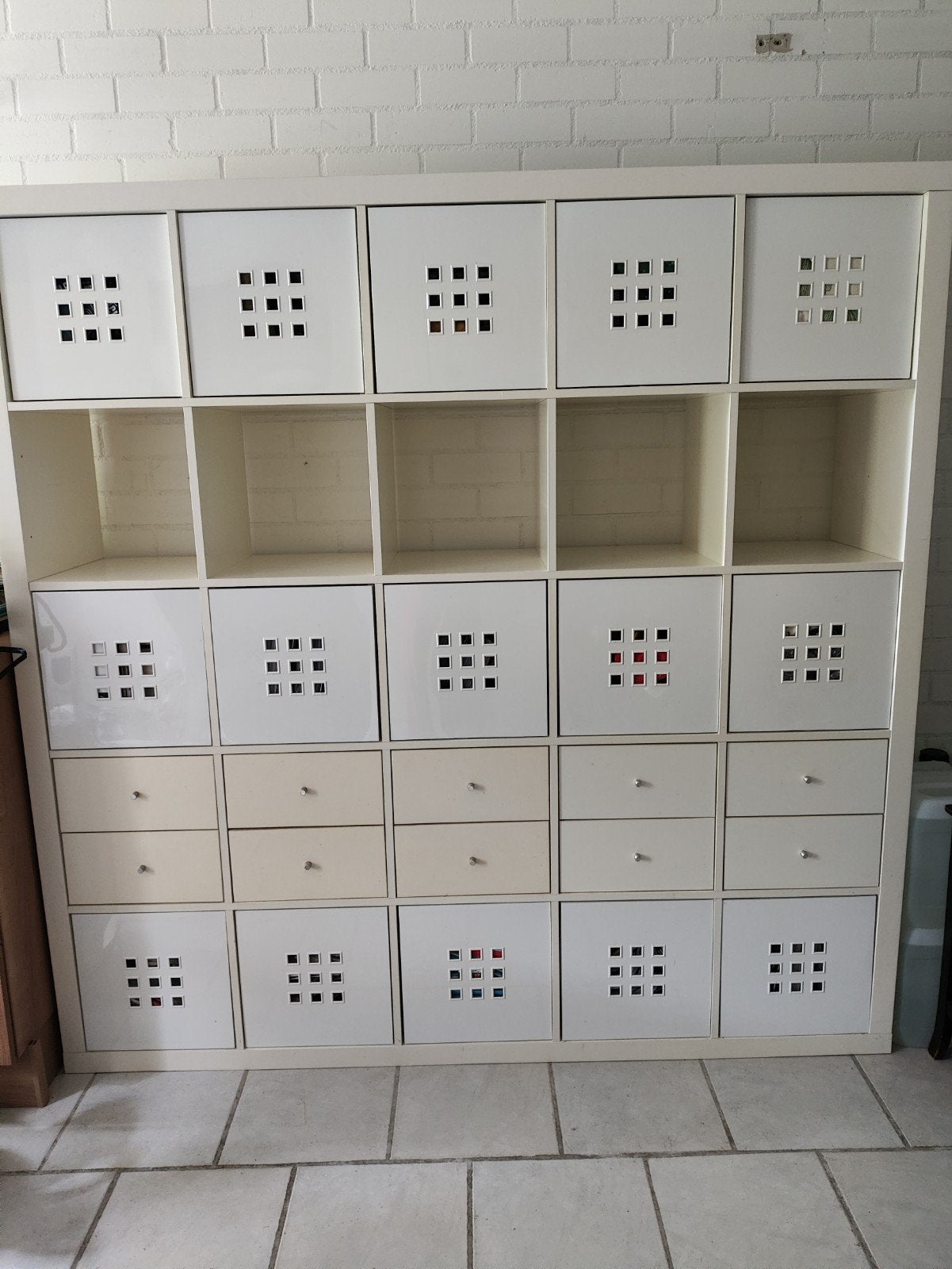 IKEA Kallax kast 5x5 inclusief lades en bakken, Ophalen, 25 tot 50 cm, Minder dan 100 cm