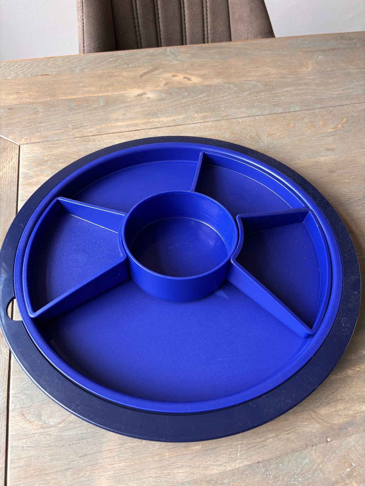 Tupperware Party Schaal / Hapjesschaal - Zo goed als nieuw, Schaal, Blauw, Ophalen of Verzenden, Zo goed als nieuw