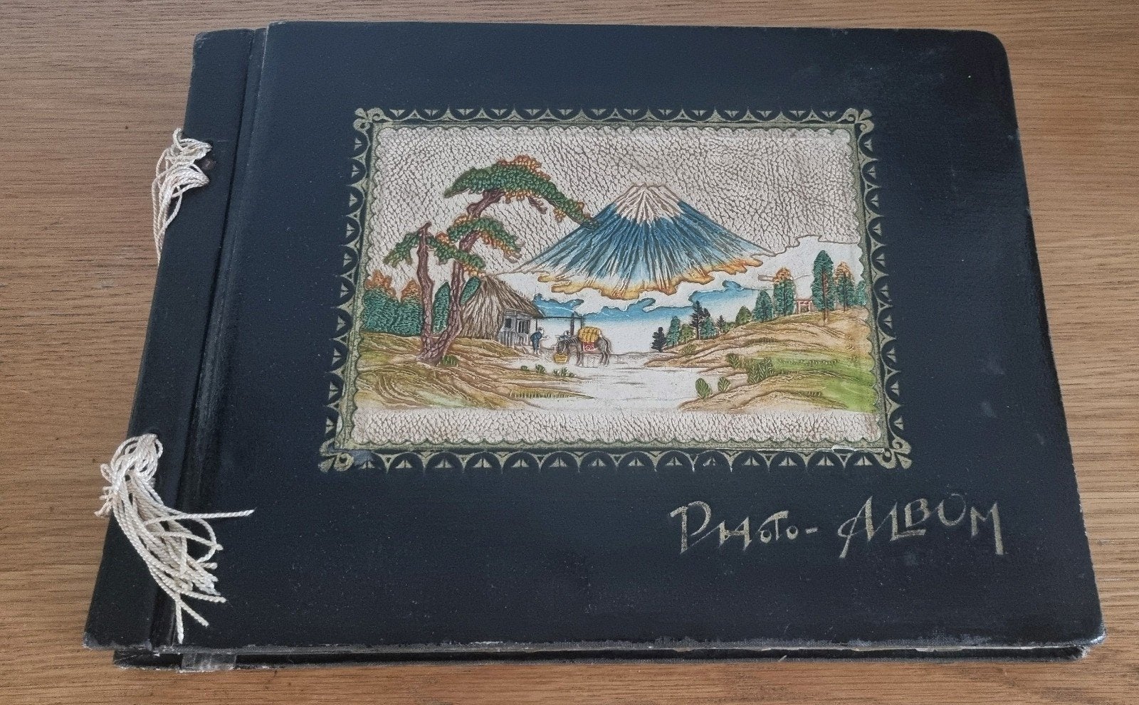 Vintage Fotoalbum met Oude Foto's, Gebruikt, Plakboek, Overige merken, Zwart