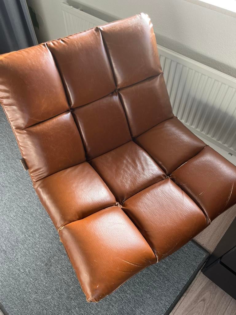 Dutchbone draai fauteuil, Ophalen, Gebruikt, Leer