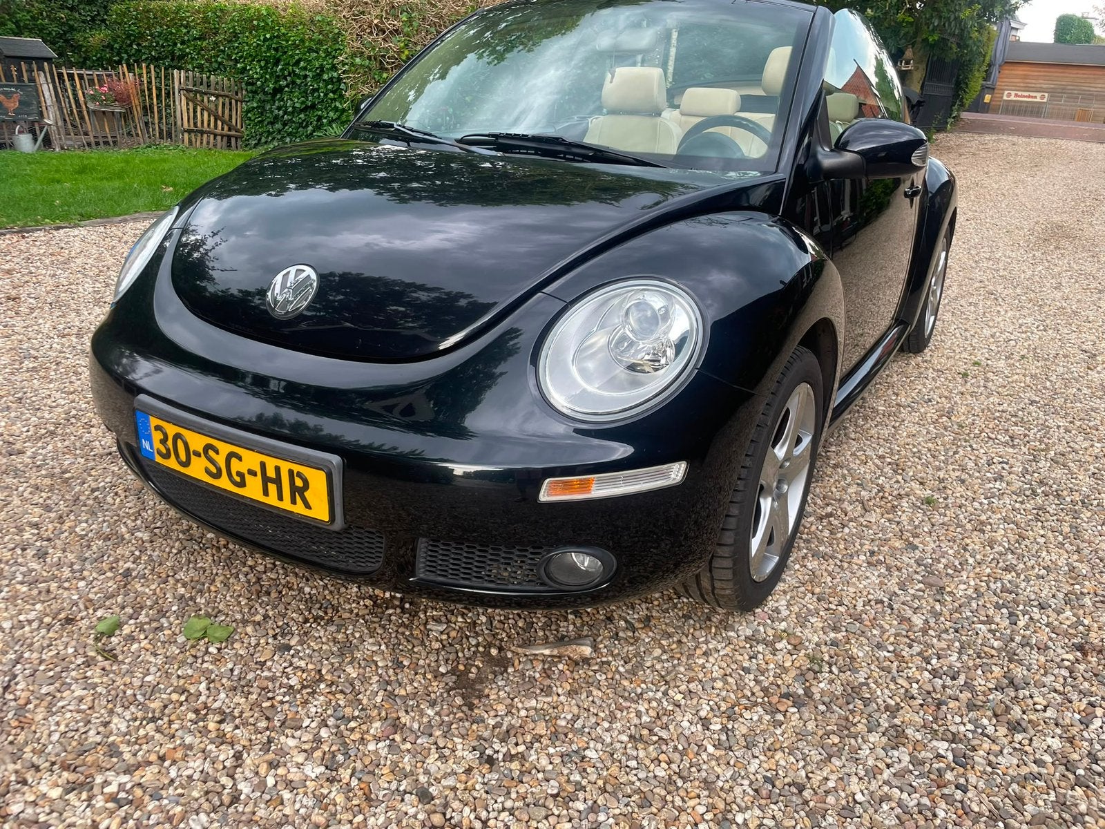 Volkswagen Beetle (Kever) 1.8 Cabriolet 110KW 2006 Zwart, Auto's, Voorwielaandrijving, 1363 kg, 4 cilinders, Cabriolet