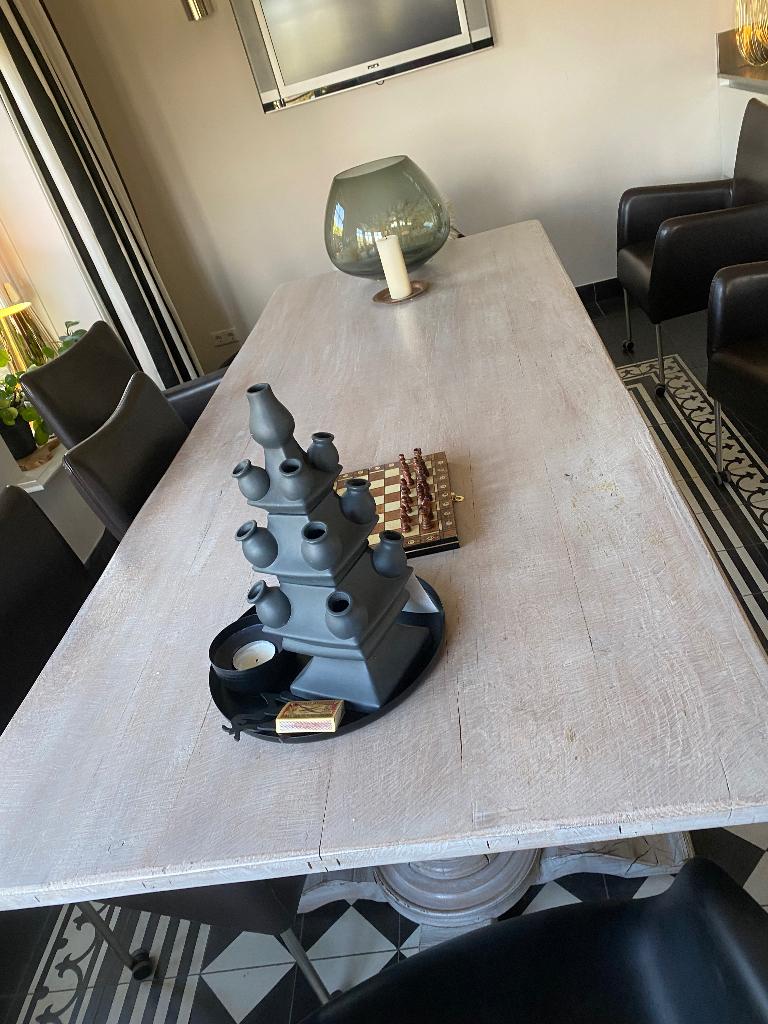 Eettafel 250x 100, Ophalen, Eikenhout, 200 cm of meer, 50 tot 100 cm