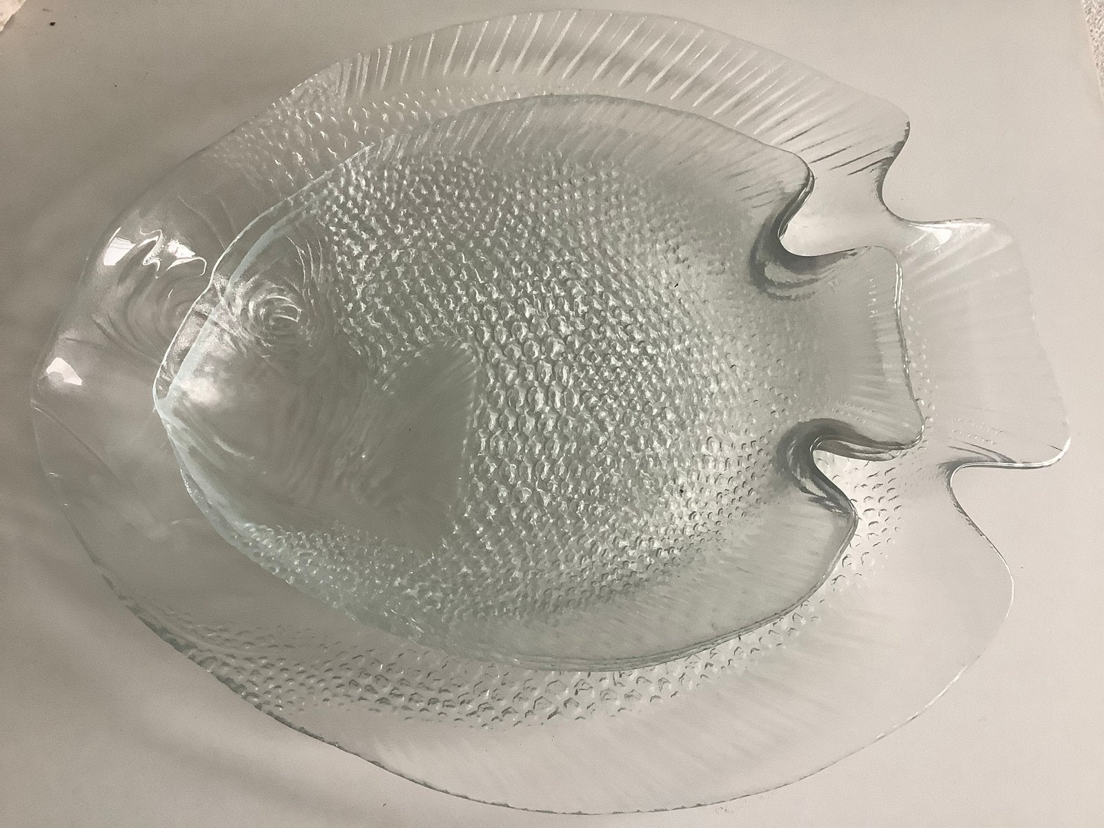 Set van 5 glazen visborden  - Vintage, Vintage, Ophalen of Verzenden, Glas, Schaal of Schalen