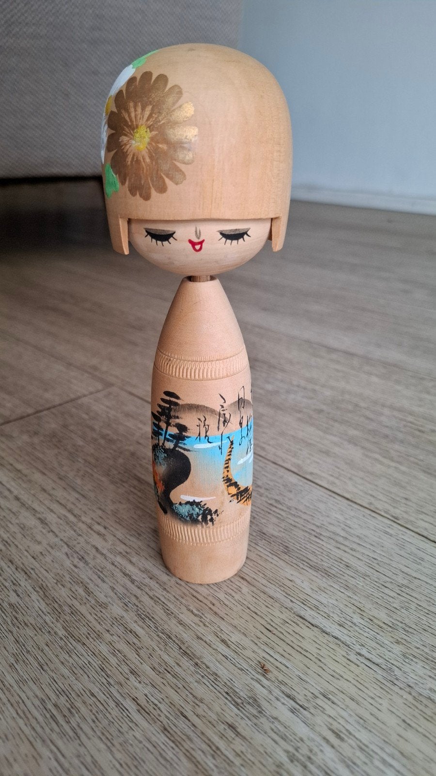 Kokeshi Pop Japanse Houten Pop - Handgeschilderd, 20 cm, Ophalen of Verzenden