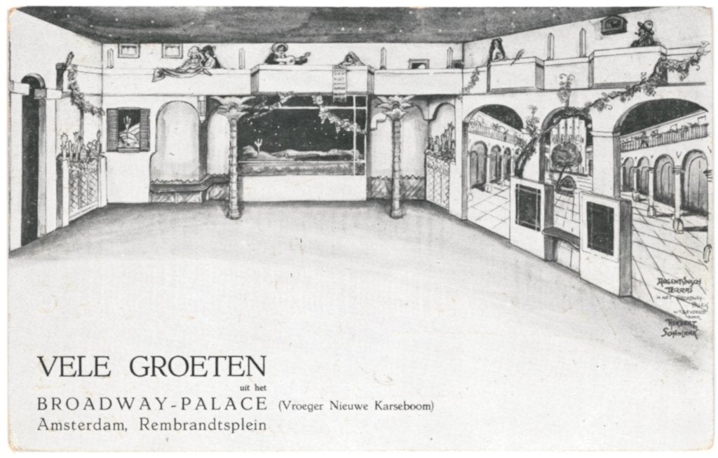 700485 Amsterdam Brodway Palace 1937 Gelopen met postzegel, Ophalen of Verzenden, 1920 tot 1940, Gelopen, Noord-Holland