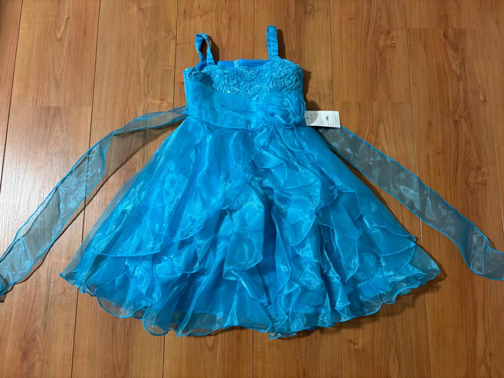 Nieuwe turquoise feestjurk maat 116 met kaartje, Kinderen en Baby's, Kinderkleding | Maat 116, Ophalen of Verzenden, Nieuw, Meisje