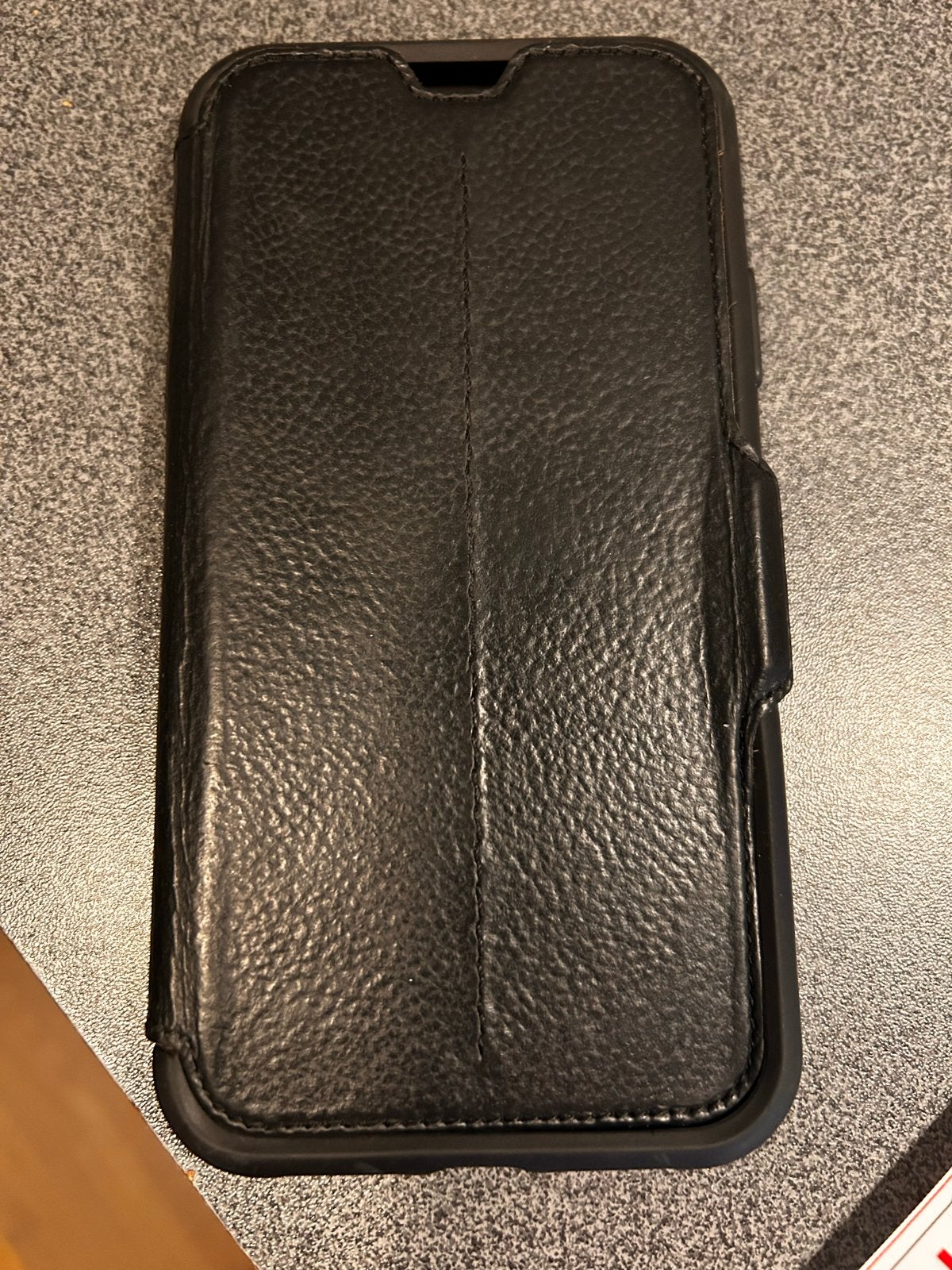 Zwart leren iPhone hoesje - Otterbox, Leer, Flipcase, Ophalen, Pasjeshouder