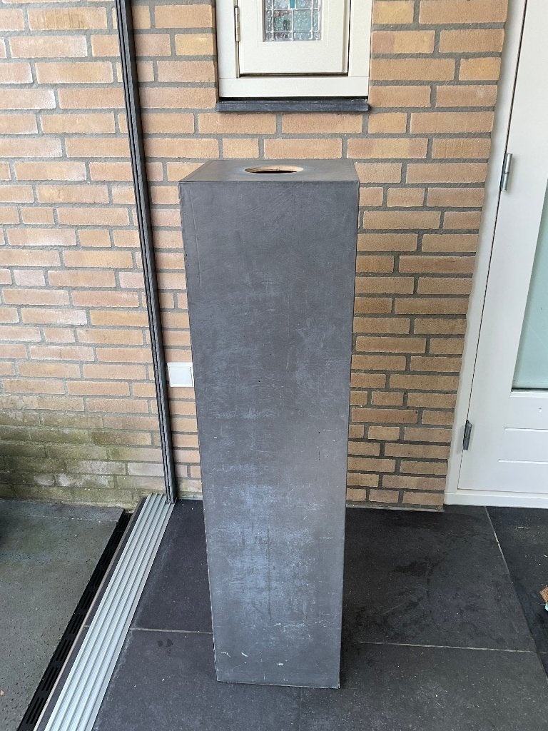 zinken zuil, plantenzuil, sokkel zink , multiplex, Ophalen, Gebruikt