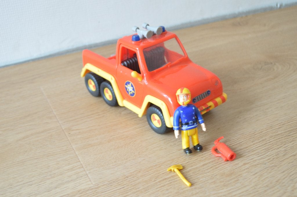 Brandweerman Sam Venus auto met 1 poppetje en 2 accesoires., Ophalen of Verzenden, Gebruikt