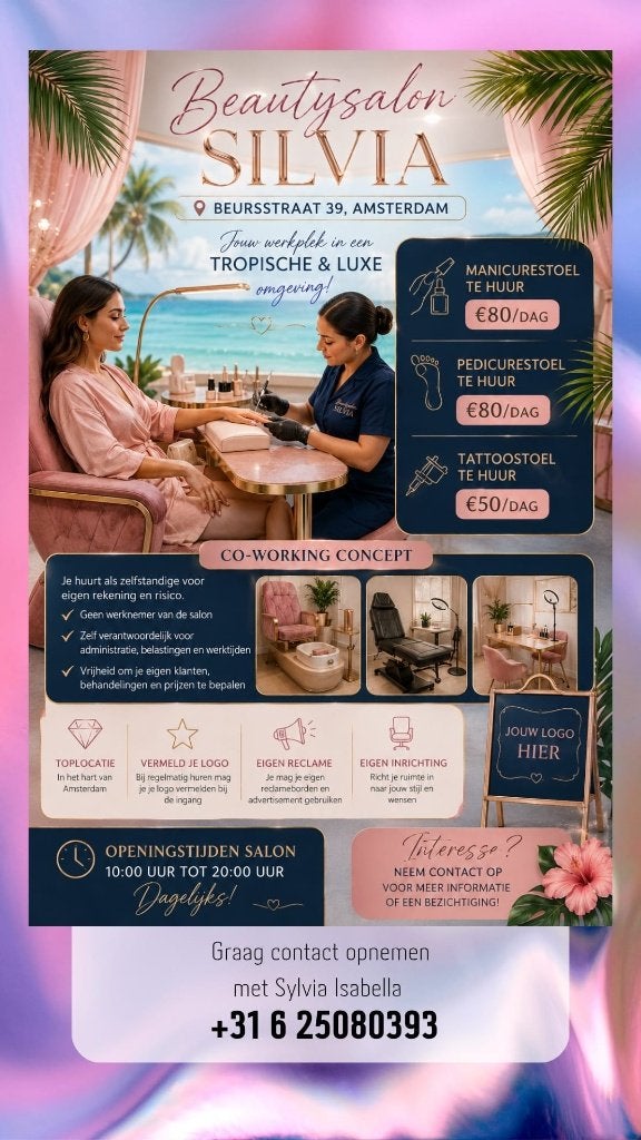Beautysalon ter overname - 94m2 - Amsterdam, Ophalen, Zo goed als nieuw