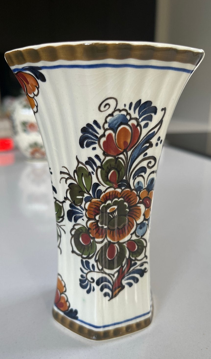 Antieke Delft Polychroom Holland Handwerk Vaas, Ophalen of Verzenden