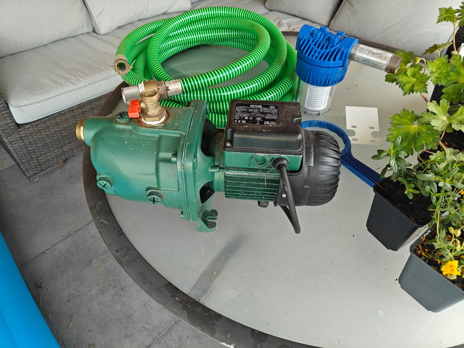 DAB JET 82 M Beregeningspomp met slang en filter, Ophalen of Verzenden, Gebruikt, Elektrisch, Hydrofoorpomp